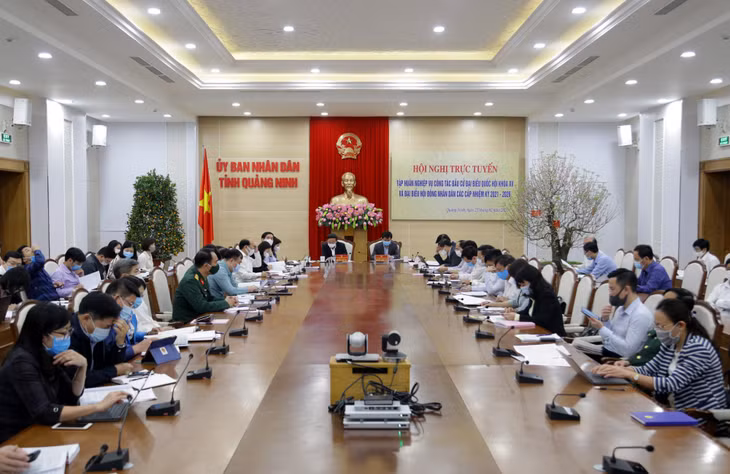 Quang cảnh buổi hội nghị tại điểm cầu Quảng Ninh.