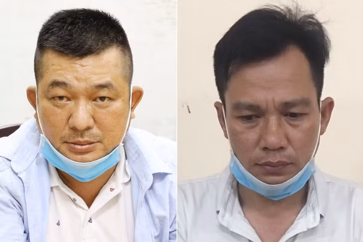 Phương và Sang bị công an bắt giữ về hành vi Tổ chức đánh bạc. Ảnh: Minh Nhật.