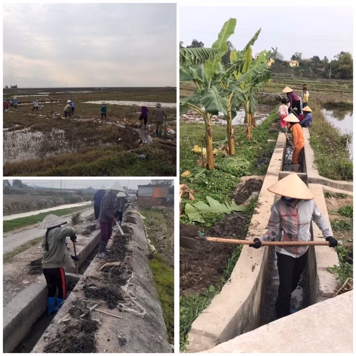 Nhân dân xã Tiền An ra quân nạo vét, khơi thông hệ thống kênh mương trên địa bàn đầu xuân 2021.