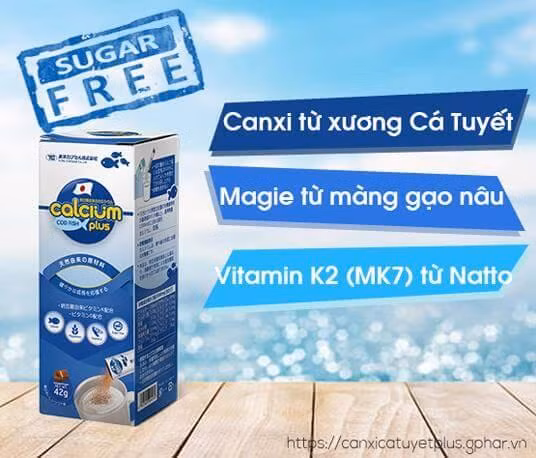 Sản phẩm thực phẩm bảo vệ sức khỏe Calcium cá tuyết plus đang được quảng cáo trên website http://canxicatuyetplus.com