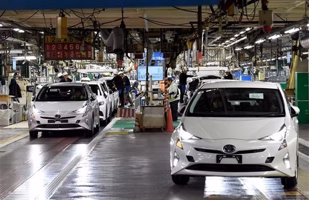 Bên trong một nhà máy sản xuất ôtô của Toyota tại tỉnh Achi, Nhật Bản. (Ảnh: AFP/ TTXVN)