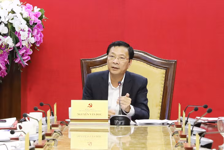 Bí thư Tỉnh ủy Nguyễn Văn Đọc phát biểu kết luận hội nghị.
