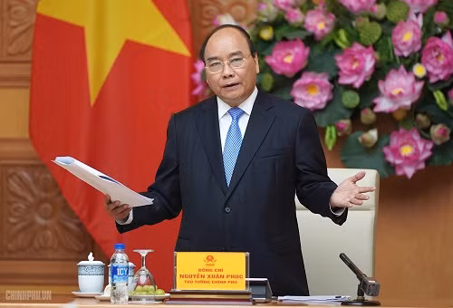 Thủ tướng Nguyễn Xuân Phúc phát biểu tại cuộc làm việc - Ảnh: VGP/Quang Hiếu 