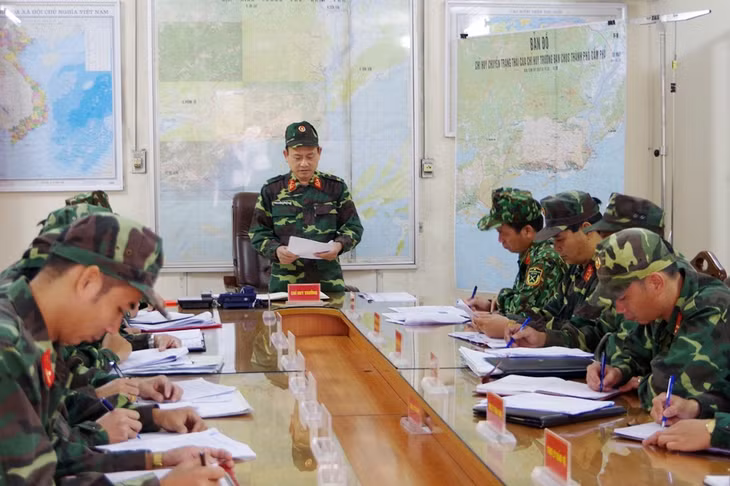 Ban CHQS TP Cẩm Phả luyện tập chuyển trạng thái sẵn sàng chiến đấu năm 2019.