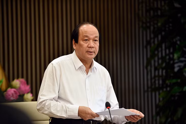 Bộ trưởng, Chủ nhiệm VPCP Mai Tiến Dũng phát biểu tại cuộc làm việc. Ảnh: VGP/Nhật Bắc 