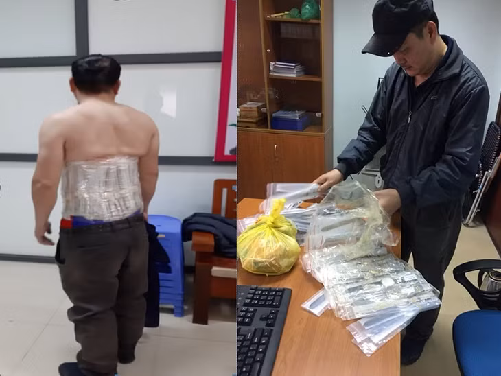 Chi cục Hải quan cửa khẩu Móng Cái bắt đối tượng dùng băng dính cuốn quanh người 58 chiếc đồng hồ do nước ngoài sản xuất.
