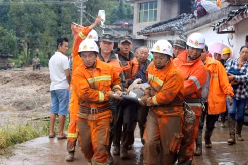 Một vụ lở đất tại Trung Quốc. Ảnh: Reuters.
