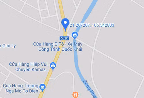  Chấm xanh to là vị trí xảy ra tai nạn. 