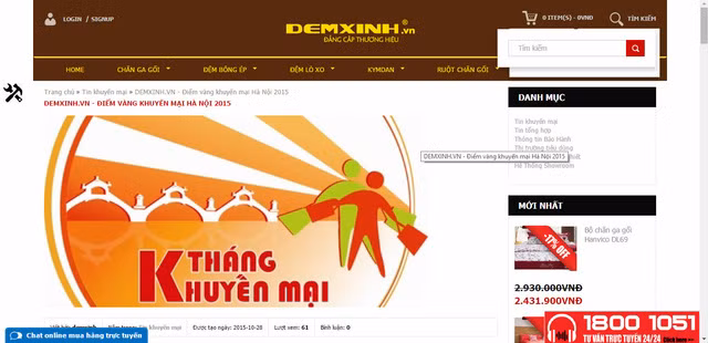 demxinh.vn ngang nhiên mạo danh là điểm vàng khuyến mại trên website.