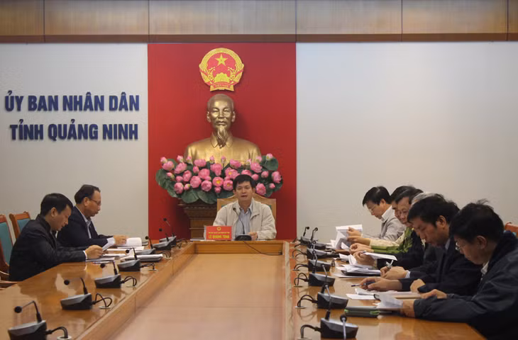Đồng chí Lê Quang Tùng, Phó Chủ tịch UBND tỉnh phát biểu kết luận tại cuộc họp