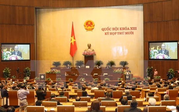 Quang cảnh phiên bế mạc kỳ họp thứ 10. (Ảnh: Nhan Sáng/TTXVN)