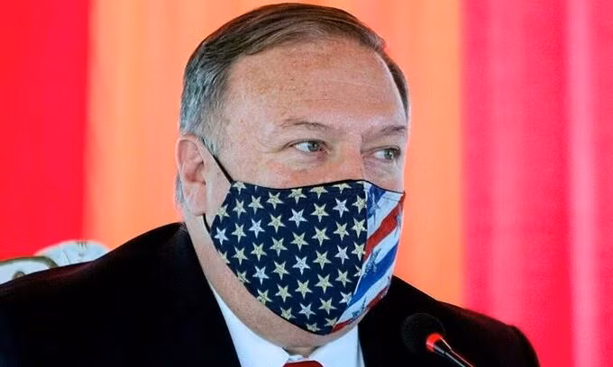 Mike Pompeo tại Surinam ngày 17/9. Ảnh: Reuters.