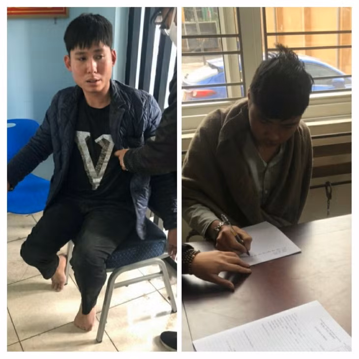 Hai đối tượng Quảng Văn Ngọc (phải) và Nguyễn Anh Tuấn (trái).