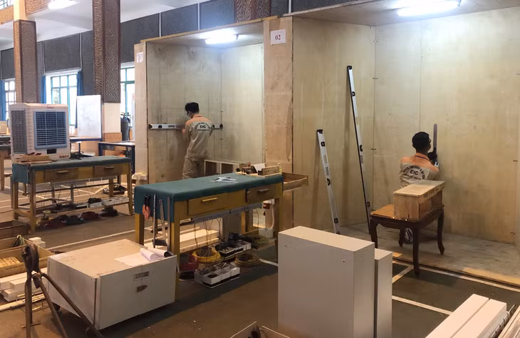Các học viên của Trưởng Cao đẳn Công nghiệp- Xây dựng tham gia Hội thi tay nghề Quảng Ninh năm 2020