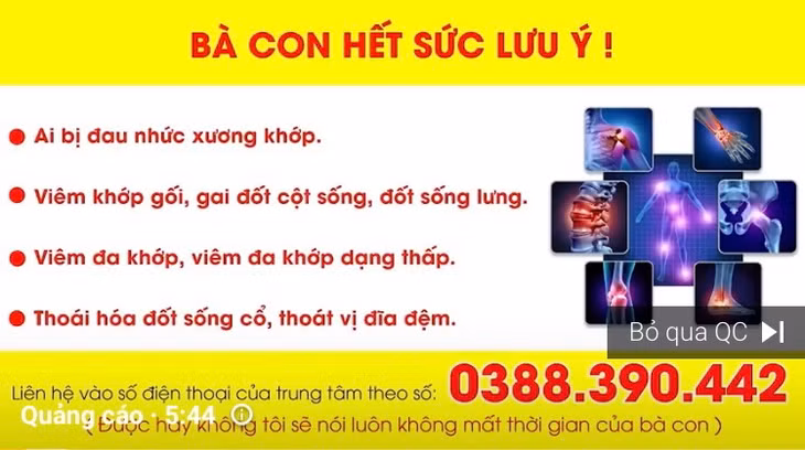 Quảng cáo thực phẩm chức năng đội lốt thuốc đông y tràn lan trên YouTube nhiều ngày qua. Ảnh: chụp màn hình