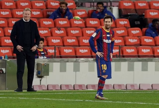 HLV Koeman mới chỉ cho Messi nghỉ hai trận ít quan trọng ở vòng bảng Champions League mùa này. Ảnh: Reuters.