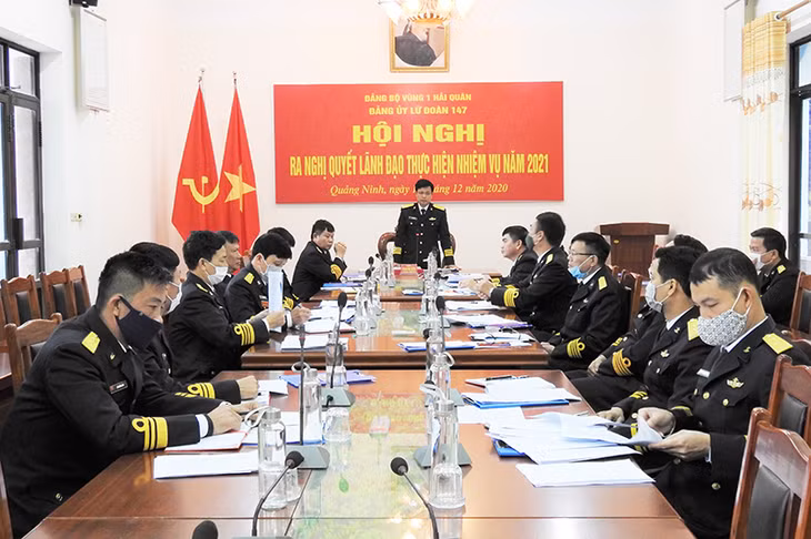 Hội nghị ra nghị quyết lãnh đạo thực hiện nhiệm vụ năm 2021 của Đảng uỷ Lữ đoàn 147.