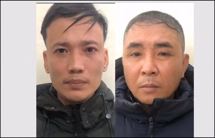 Hai đối tượng Trịnh Xuân Hiền (trái) và Sử Văn Thành.