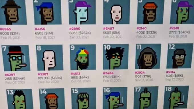 Những hình vẽ của CryptoPunks đơn giản, nhưng có giá hàng nghìn USD nhờ tính 
