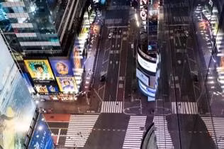 Toàn cảnh đường phố New York trong thời gian giãn cách xã hội.