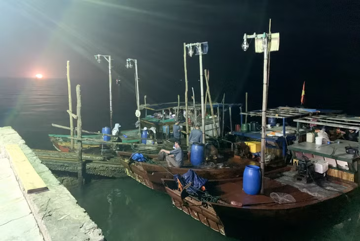 Hiện có khoảng trên 10 tàu đi khai thác sứa, trung bình mỗi tàu đi vớt sứa có từ 2-4 người, thời gian mỗi chuyến đi vớt sứa từ 2 đến 3 giờ đồng hồ.