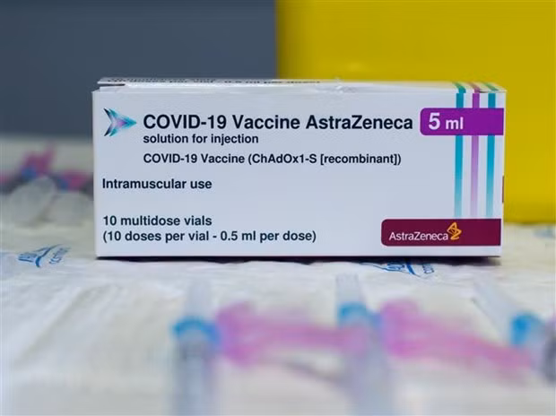 Vaccine ngừa COVID-19 của AstraZeneca. (Ảnh: THX/TTXVN)