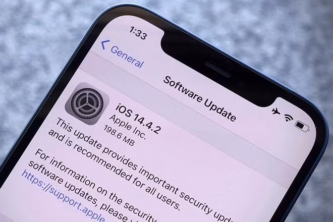 Cần cập nhật sớm các bản iOS và iPadOS mới ẢNH CHỤP MÀN HÌNH