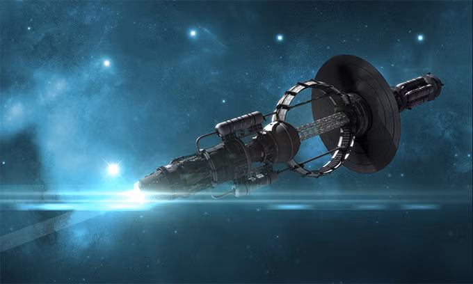 Mô phỏng tàu vũ trụ du hành trong môi trường liên sao. Ảnh: Interstellar Research Centre.