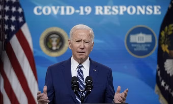 Tổng thống Mỹ Joe Biden phát biểu về phản ứng với Covid-19 và chiến dịch tiêm chủng quốc gia tại Nhà Trắng hôm 29/3. Ảnh: AFP.