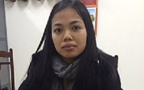 Vũ Thị Thanh Hương tại cơ quan điều tra.