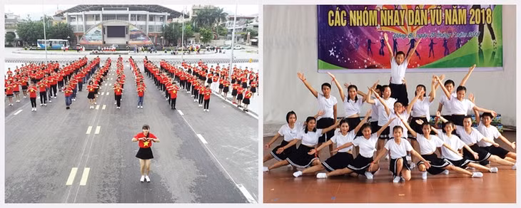 Liên hoan các nhóm nhảy dân vũ do Thành Đoàn Uông Bí tổ chức. Ảnh: Việt Hoa.