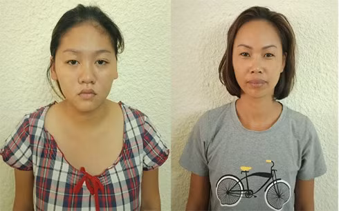 Hai đối tượng tại cơ quan công an.