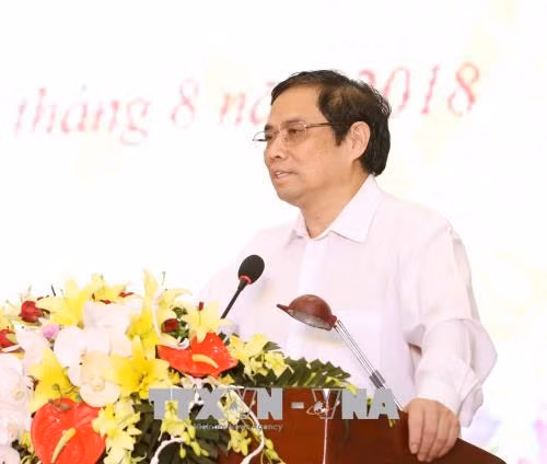 Đồng chí Phạm Minh Chính, Ủy viên Bộ Chính trị, Bí thư Trung ương Đảng, Trưởng Ban Tổ chức Trung ương phát biểu chỉ đạo Hội nghị. Ảnh: Phương Hoa/TTXVN