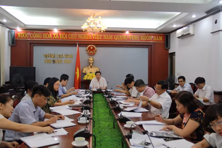 Đồng chí Nguyễn Đức Long, Phó Bí thư Tỉnh ủy, Chủ tịch HĐND tỉnh phát biểu tại buổi họp.