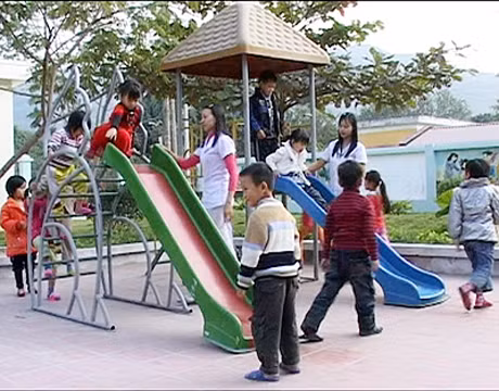 Trường Mầm non ở xã Thượng Yên Công đã được công nhận trường chuẩn quốc gia.