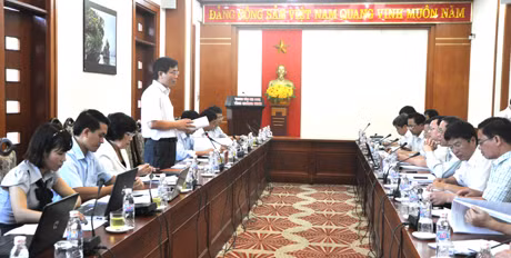 Đồng chí Vũ Ngọc Giao, phát biểu tại cuộc làm việc