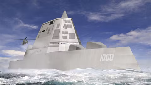 Khu trục hạm tàng hình lớp Zumwalt. Đồ họa: AP