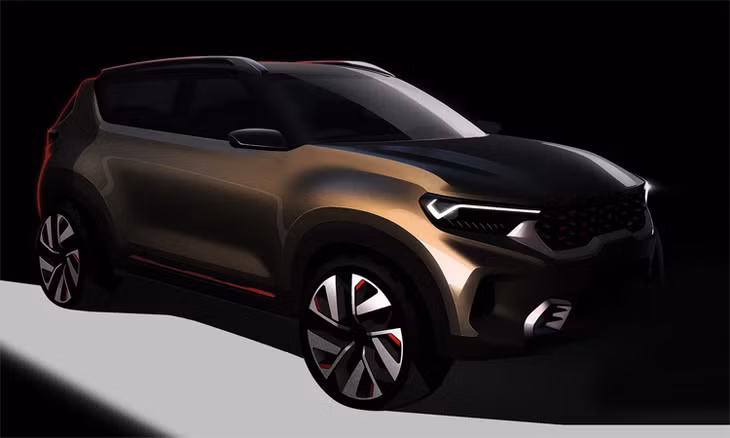 Thiết kế xem trước của mẫu SUV concept sắp ra mắt. Ảnh: Kia
