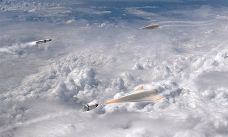 Mô phỏng khí tài đánh chặn vũ khí siêu vượt âm. Đồ họa: DARPA.