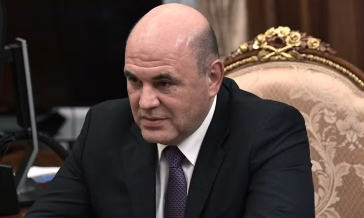 Mikhail Mishustin trong cuộc gặp với Putin tại Moskva ngày 15/1. Ảnh: AFP.