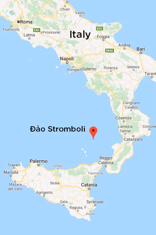 Vị trí đảo Stromboli. Bản đồ: Google Maps.