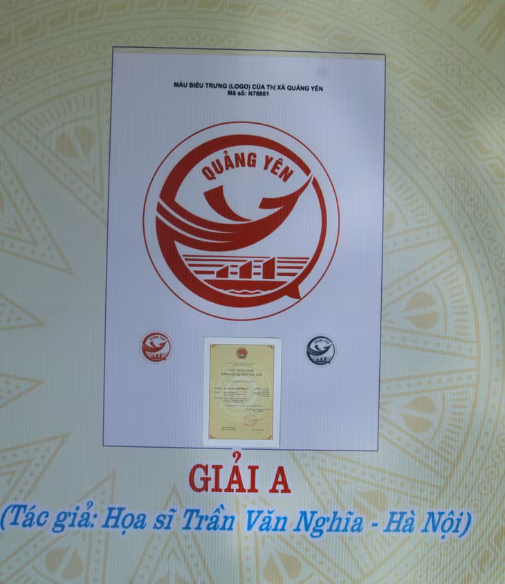 Tác phẩm đoạt giải A được chọn làm biểu trưng của thị xã Quảng Yên.