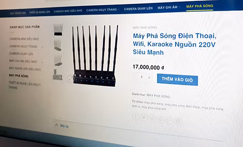 Một thiết bị gây nhiễu sóng Wi-Fi được bán trên website thương mại điện tử.