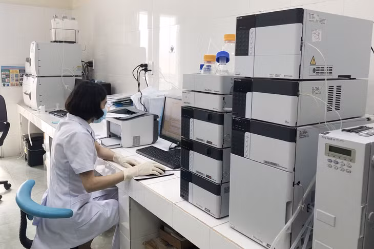 Phòng xét nghiệm về ATTP tại Trung tâm kiểm soát bệnh tật tỉnh.