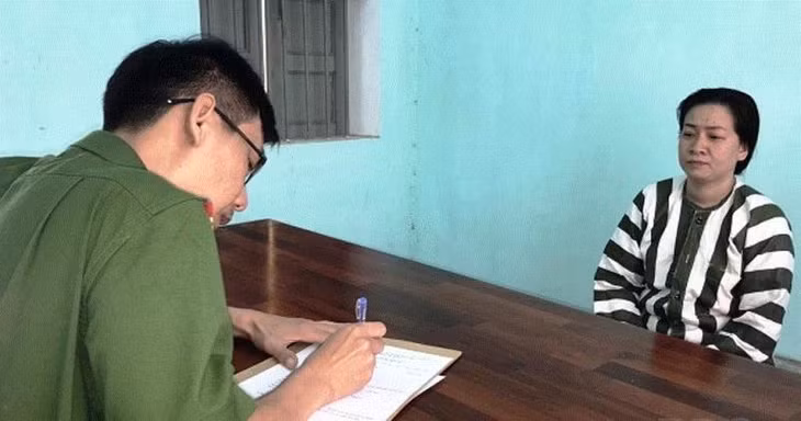 Châu Thị Mỹ Hiệp tại cơ quan điều tra.