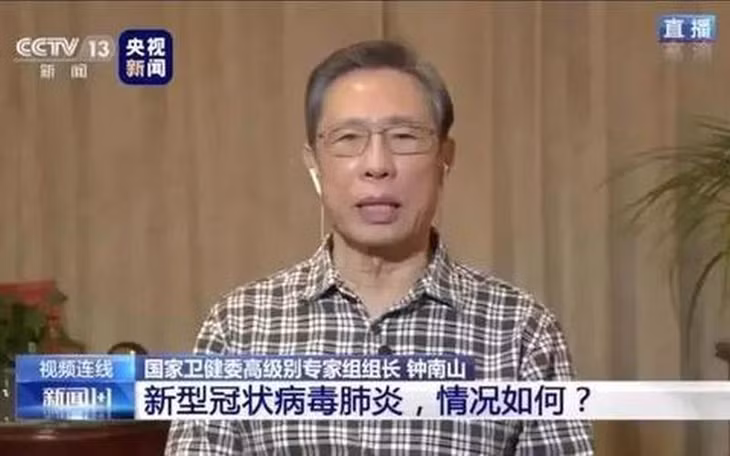 Ông Chung Nam Sơn - chuyên gia hàng đầu về các bệnh đường hô hấp của Trung Quốc. Ảnh: CCTV