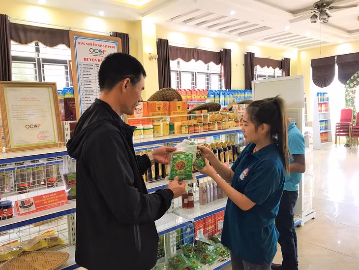 Người dân huyện Đầm Hà lựa chọn sản phẩm OCOP cho dịp Tết.