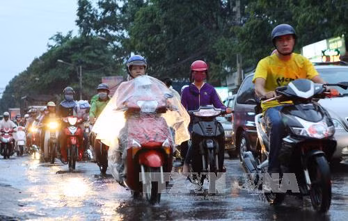 Hà Nội có mưa rào và dông vài nơi. Ảnh minh họa: TTXVN.