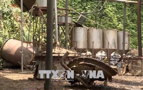 Hiện trường xảy ra vụ nổ lò hơi. Ảnh: Quốc Khánh/TTXVN