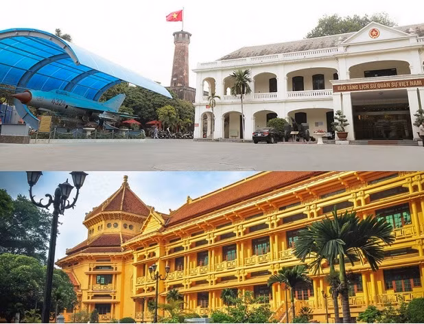 Bảo tàng Lịch sử Quân sự Việt Nam (ảnh trên) và Bảo tàng Lịch sử quốc gia